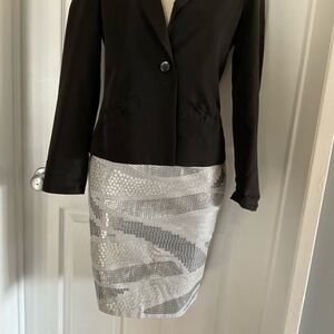 WHBM Silver Sequin Skirt